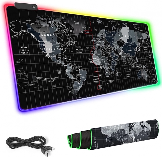 Megvilágított játékalátét egérhez LED XXXL