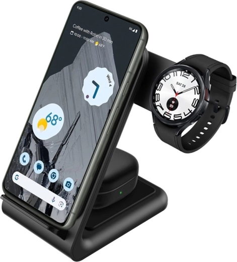 3‑in‑1 Wireless Charger for iPhone, Samsung and Android, Galaxy Watch and TWS Earbuds