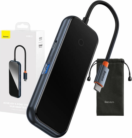 Baseus Hub USB-C a 4x USB 3.0 grigio scuro
