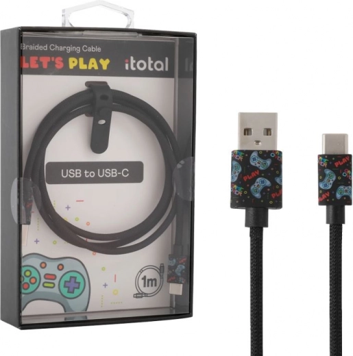 Cavo USB‑C da gioco per ricarica e dati con fascetta