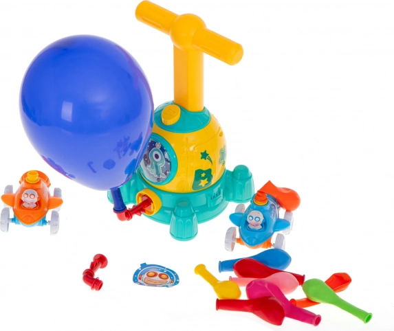 Ballonraket-autootjes met pomp – educatieve set van 15 stuks