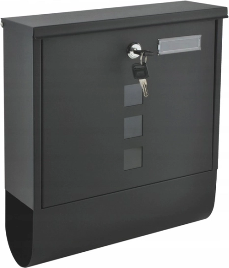 Anthracite steel mailbox with lock