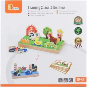 Wooden Educational Puzzle Viga Learning About Distance 2in1