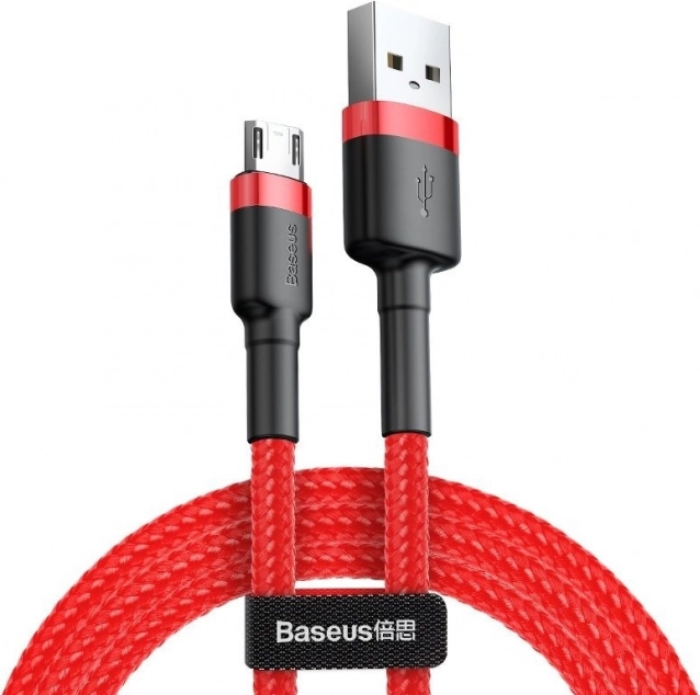 Cavo di ricarica e dati BASEUS Cafule Micro USB 1 m, 2,4 A, rosso