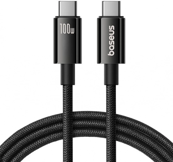 Baseus tungsten gold USB‑C na USB‑C kabel 100 W, 1,5 m, černý
