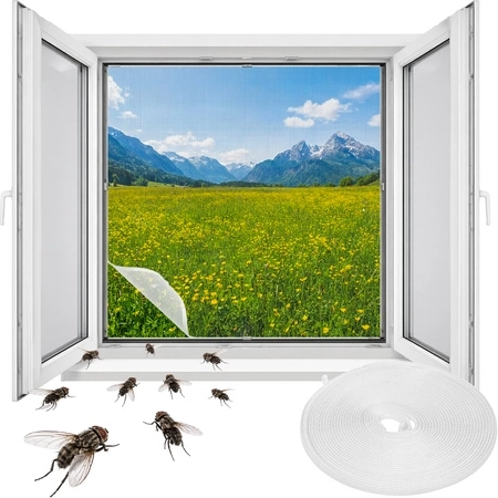Moustiquaire de fenêtre Repest 160 × 130 cm blanche à fixation par bande auto-agrippante