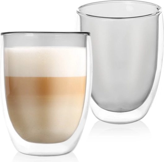 Termo poháre s dvojitou stenou na latte DOUBLE 370 ml, 2 ks