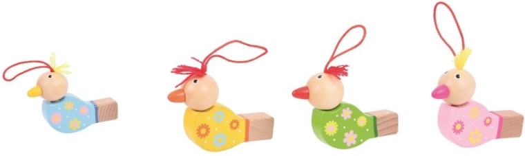 Wooden Colorful Bird Whistle Yellow