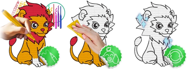 Tegn, tør af og brug igen