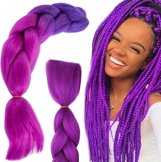 Synthetic Hair in Purple Ombre for Braiding
