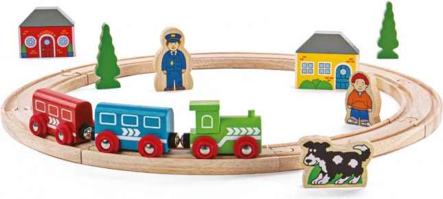 Bigjigs Rail My First Wooden Train Set, 19 Pieces