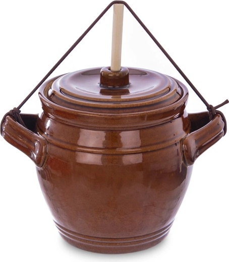Pentola in ceramica per sottaceti con coperchio 1,3 l