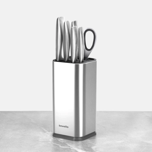 Set di coltelli da cucina con ceppo, 7 pezzi, acciaio inossidabile