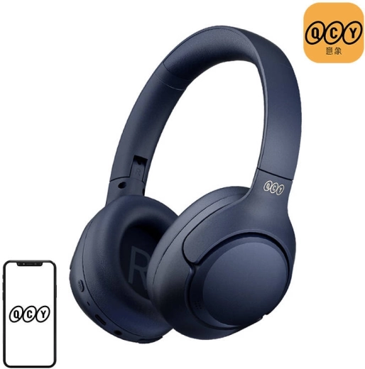 QCY H3 Wireless Headphones with Active Noise Cancellation, Blue