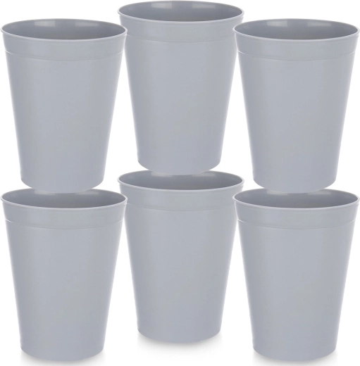 Bicchieri di plastica SANDY grigi 300 ml, 6 pezzi