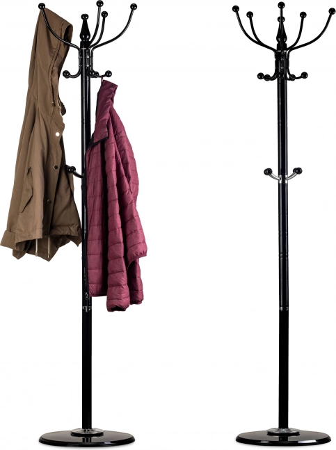 ModernHome freestanding coat rack with marble base, black