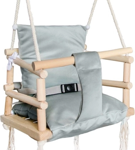 Children's swing with soft seat CLEANABOO – Gray