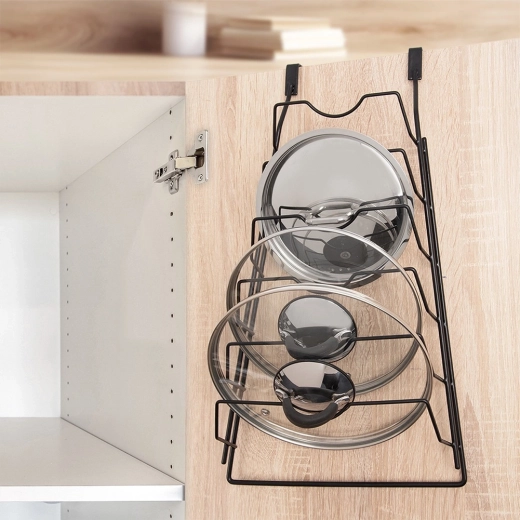 Pladsbesparende opbevaring af op til 6 låg