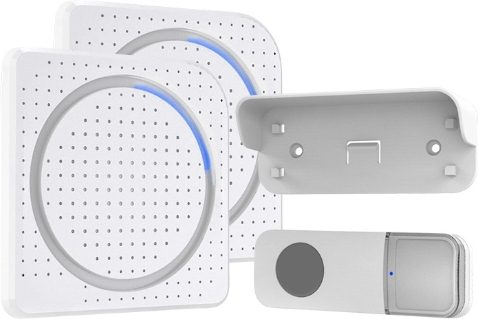 Solight wireless plug-in doorbell, 2 receivers, range 200 m, white, learning code