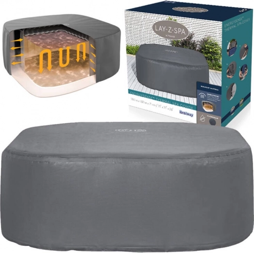 termikus fedél BESTWAY Lay‑Z‑Spa EnergySense négyzet alakú pezsgőfürdőkhöz, 180 × 180 × 71 cm