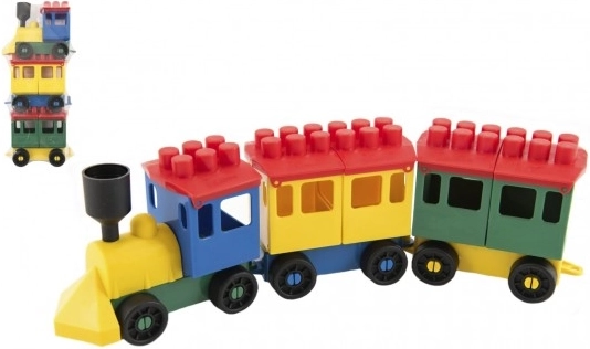 LORI Construction Set train with 2 carriages, plastic