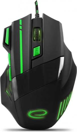 Mouse da gioco ottico cablato ESPERANZA, verde, 800–2400 DPI