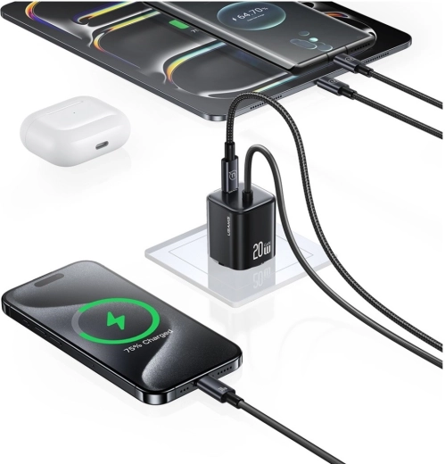 Ricarica due dispositivi contemporaneamente (2× USB‑C)