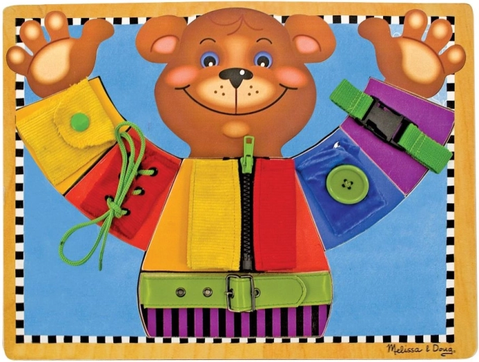 MELISSA & DOUG Dress-Up Bear Motor Skills Board