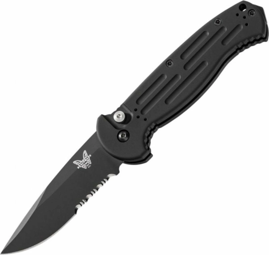 Benchmade AFO II automatic pocket knife 9 cm, black Cerakote, Cordura sheath