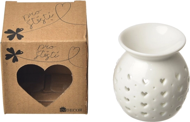 Porcelænsaromalampe Til lykke hvid 7 × 7 × 6 cm