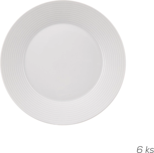 Assiettes à dessert en porcelaine Mona « liseré » 19 cm, lot de 6