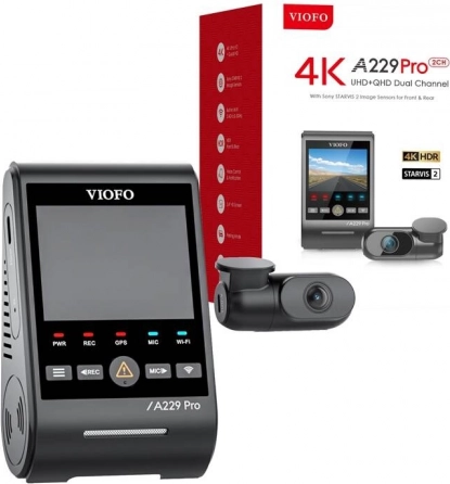 VIOFO A229 Pro Dashcam con Registrazione Duale 4K + 2K e GPS