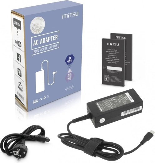 Alimentatore Mitsu USB-C per notebook 45 W (Power Delivery)