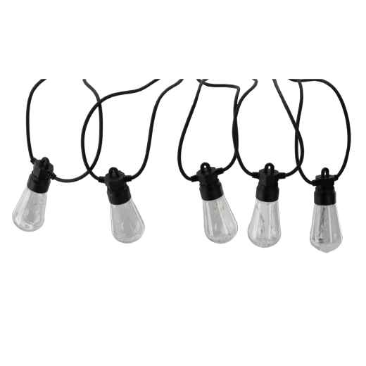 Garden light garland 10 m, 10 LED, warm white, IP44, 12 V with mounts