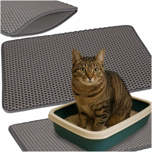 Tappetino impermeabile a doppio strato per lettiera del gatto 40 × 60 cm