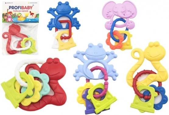 sonaglio e massaggiagengive per bambini con animaletti e ciondoli
