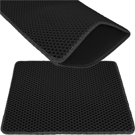 PURLOV litter mat 60 × 45 cm, black, dual-layer EVA honeycomb