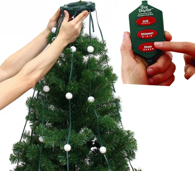 Tenda luminosa natalizia per albero 64 LED RGB con telecomando