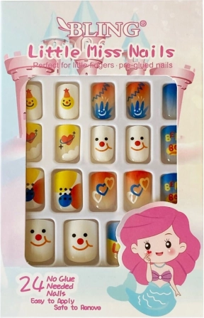 Unghie finte per bambini BLING, 24 pz. - Tipo VI