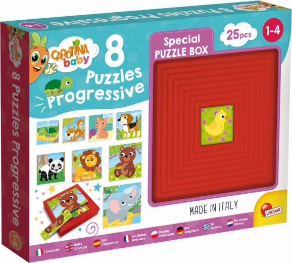Progresszív puzzle állatkölykök 8 az 1-ben LISCIANI