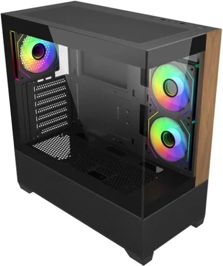 Case PC Elite 690 Wood con vetro panoramico e ventole ARGB