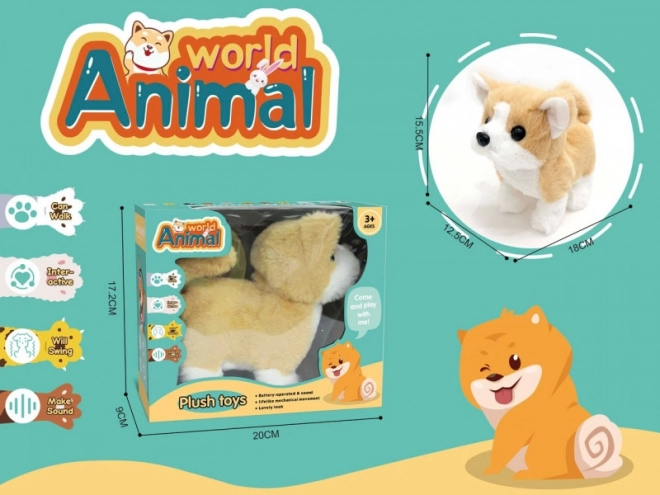 Interactive Plush Puppy 15 cm