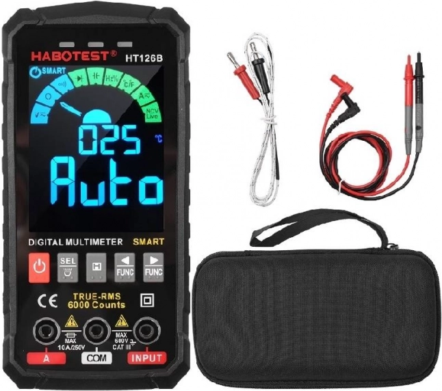 Digitalni multimeter HABOTEST s true‑RMS, pametnim zaznavanjem in 6000 counts