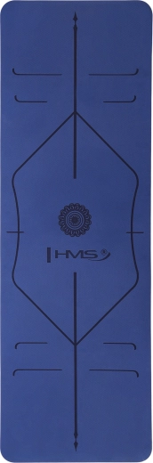 Tappetino da yoga HMS YM10 – blu scuro TPE con linee guida