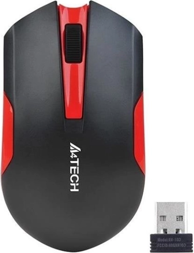 Mouse senza fili V-Track nero-rosso