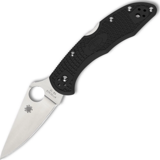 Spyderco Delica 4 – sort EDC lommekniv med fladt slib, VG-10, FRN-skæfte