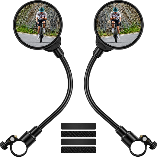 Rétroviseurs universels pour guidon de vélo et trottinette/scooter, noirs, lot de 2 pcs