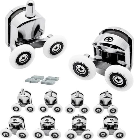 Set of Double Shower Door Rollers, 8 pcs