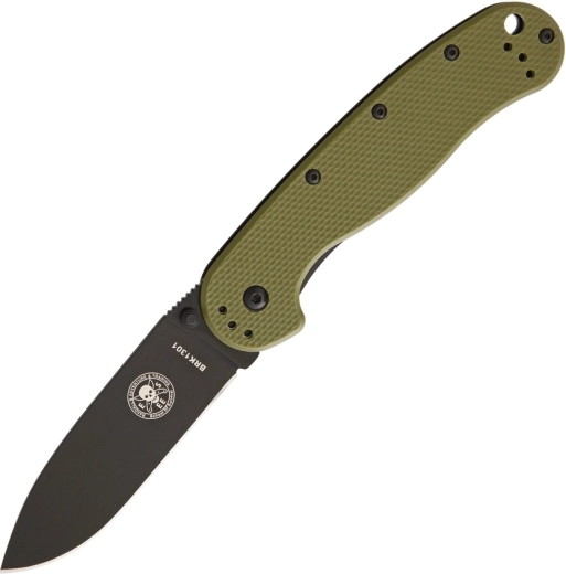 ESEE Avispa Black OD Green pocket outdoor knife 8.9 cm, black/green, FRN