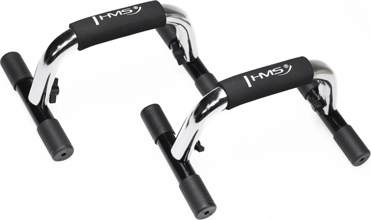 HMS PU01 Push-Up Bars – Chrome Training Handles with Foam Grips